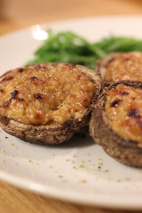 シイタケの酒粕マヨ焼き